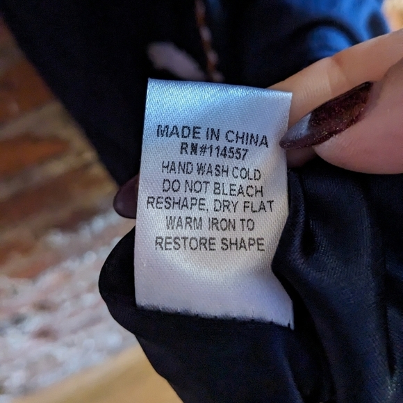 THML XS Navy Blue Halter Embroidered Dress‎ w/ Lining - Picture 7 of 8